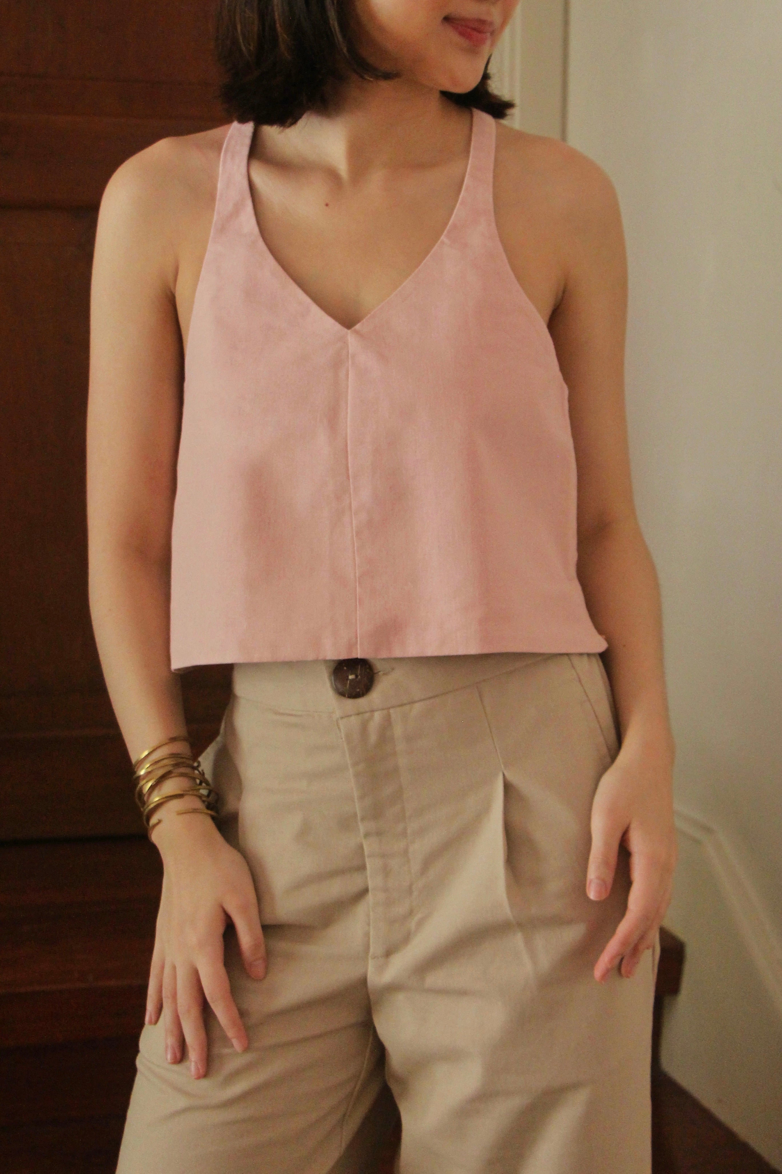 Anillo Crop Top in Coral