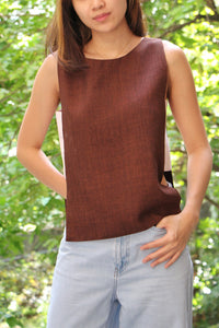 Costa Top in Espresso & Blush