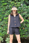 Juntos Sleeveless Top in Charcoal