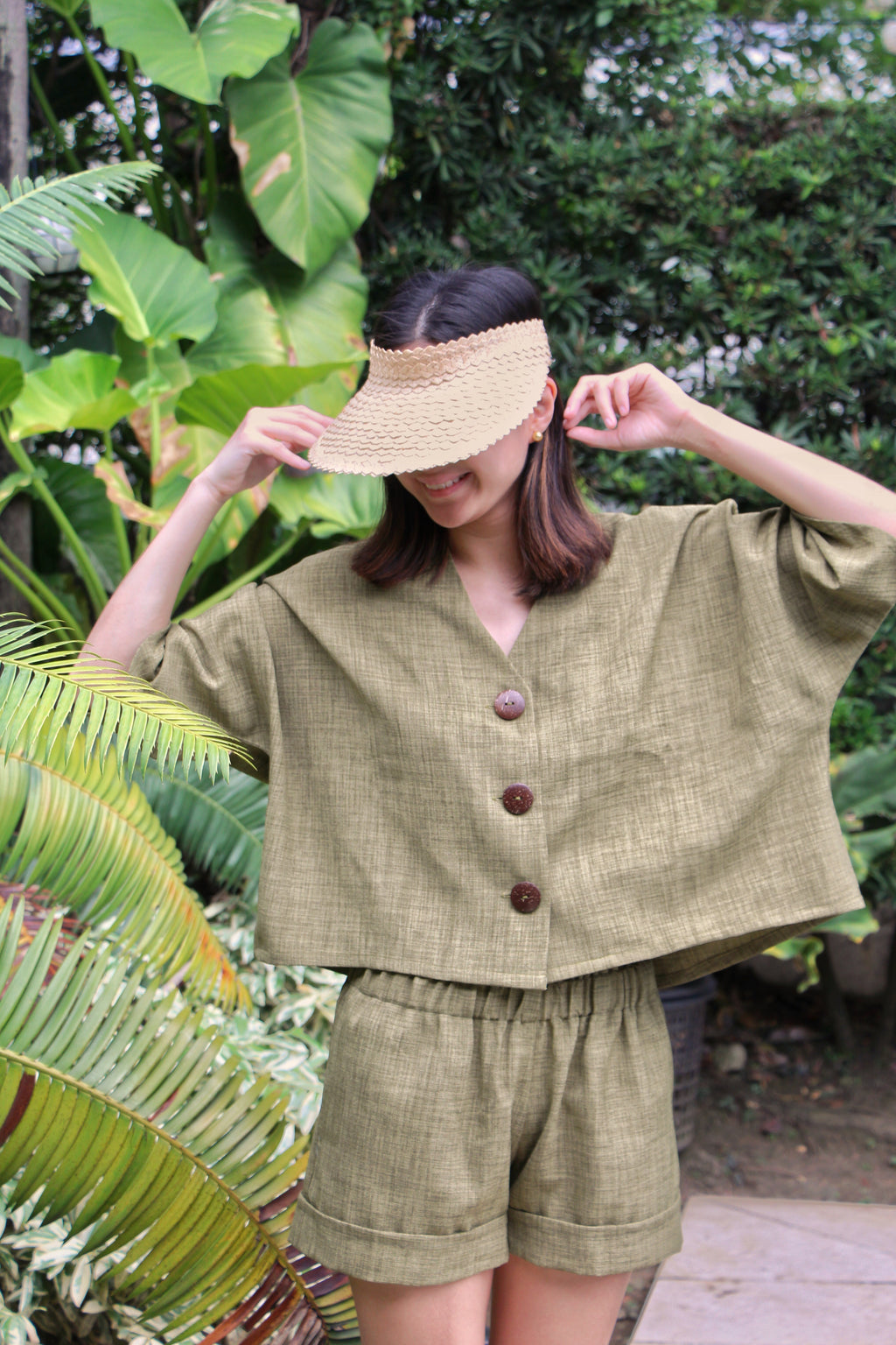 Juntos Long-sleeved Top in Pesto